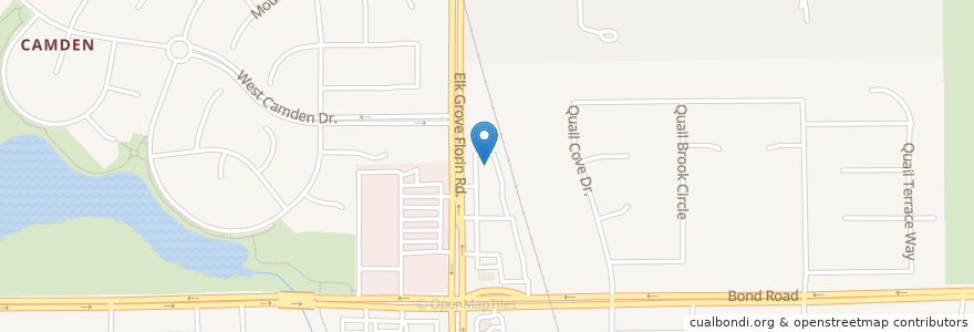 Mapa de ubicacion de Pleasant Grove Dental en アメリカ合衆国, カリフォルニア州, Sacramento County, Elk Grove.