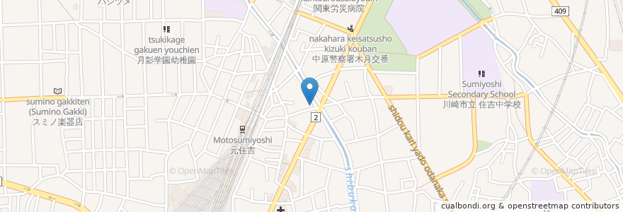 Mapa de ubicacion de CoCo壱番屋 en Japan, Präfektur Kanagawa, 川崎市, 中原区.
