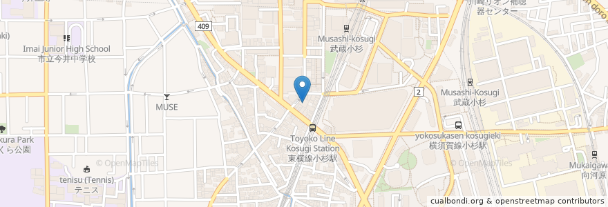 Mapa de ubicacion de みずほ銀行 en Jepun, 神奈川県, 川崎市, 中原区.