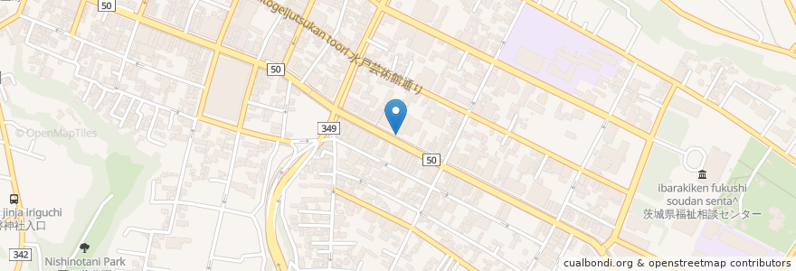 Mapa de ubicacion de 郵便ポスト en 日本, 茨城県, 水戸市.
