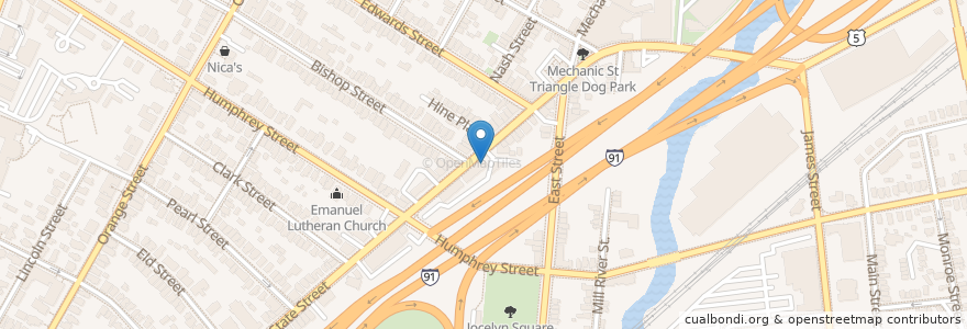 Mapa de ubicacion de Neighborhood Cafe en Estados Unidos Da América, Connecticut, New Haven County, New Haven.