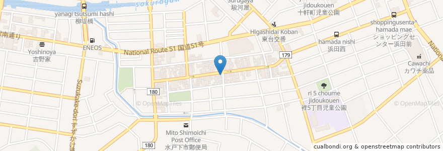 Mapa de ubicacion de スタミナラーメン松喜吉 en Japan, Ibaraki Prefecture, Mito.