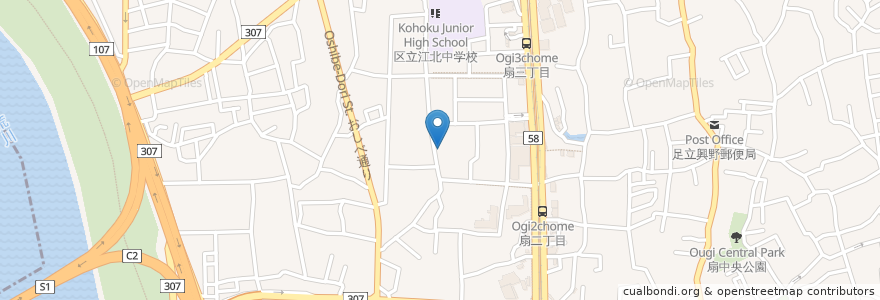 Mapa de ubicacion de 前原歯科クリニック en ژاپن, 東京都, 足立区.