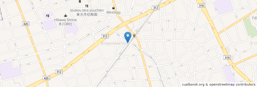 Mapa de ubicacion de 倉式珈琲店 en اليابان, 東京都, 目黒区.