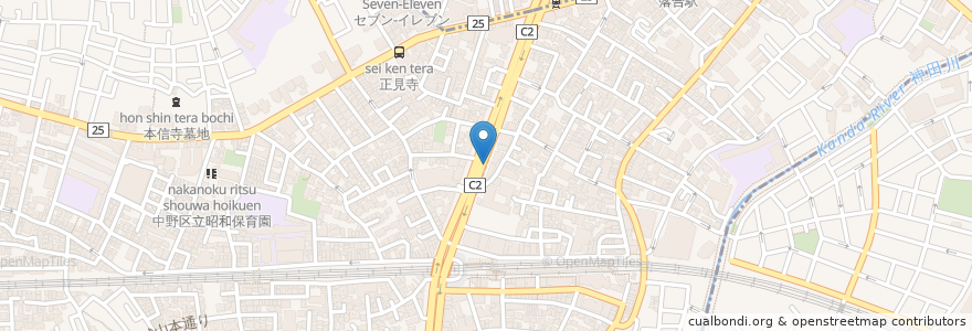 Mapa de ubicacion de 東中野駅自転車駐輪場入り口 en ژاپن, 東京都, 中野区.