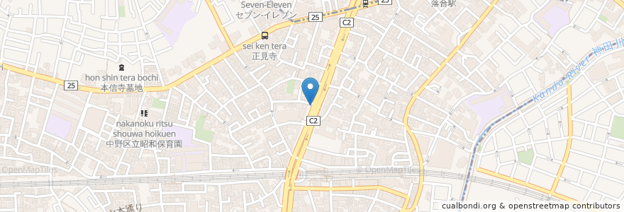 Mapa de ubicacion de 東中野駅自転車駐輪場入り口 en ژاپن, 東京都, 中野区.