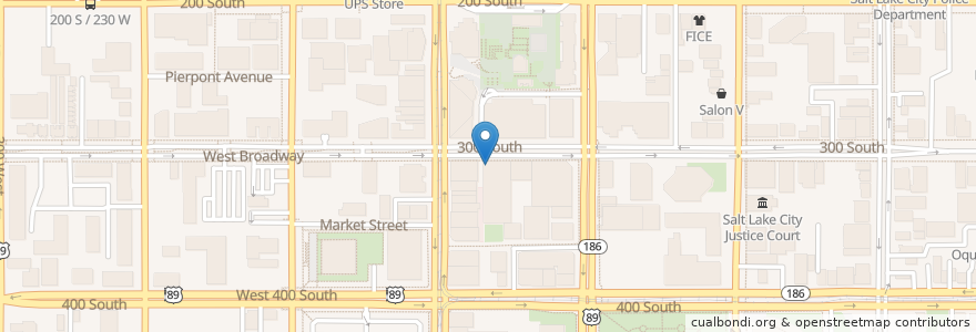 Mapa de ubicacion de Toasters en United States, Utah, Salt Lake County, Salt Lake City.