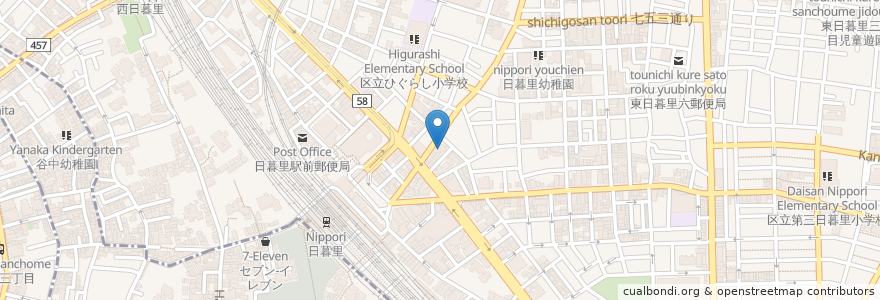 Mapa de ubicacion de 日暮里 斉藤湯 en 일본, 도쿄도, 다이토구.