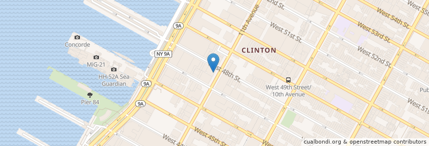 Mapa de ubicacion de The en Соединённые Штаты Америки, Нью-Йорк, Нью-Йорк, Округ Нью-Йорк, Манхэттен, Manhattan Community Board 4.