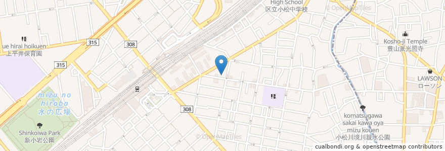 Mapa de ubicacion de 新小岩浴場(廃業) en Japan, Tokio, 葛飾区.