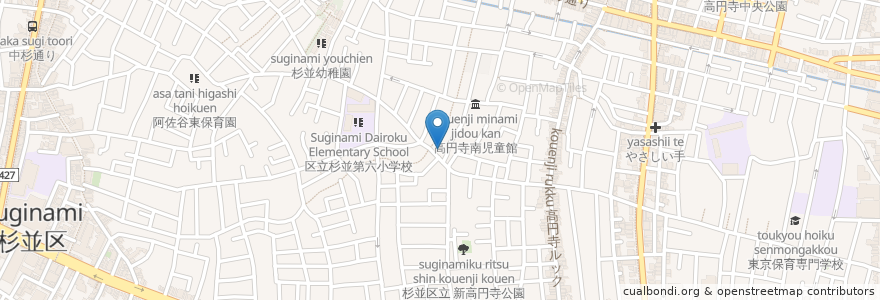 Mapa de ubicacion de 弁天湯 en Japan, Tokyo, Suginami.
