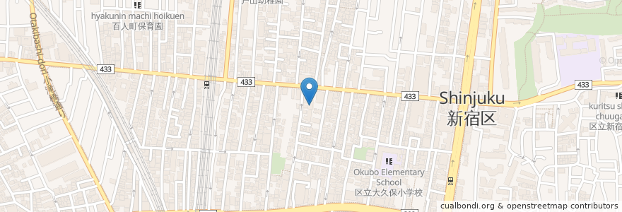 Mapa de ubicacion de 万年湯 en Japan, Tokio, 新宿区.