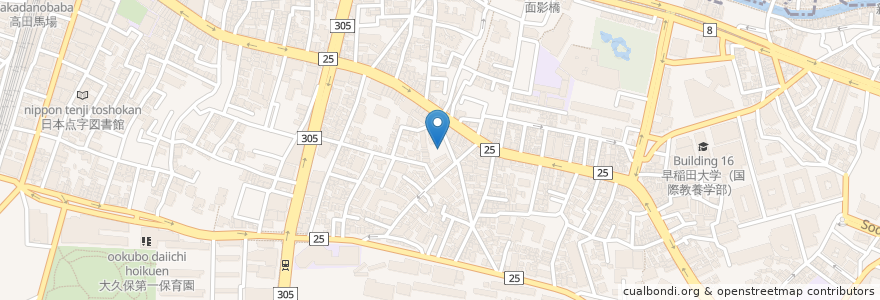 Mapa de ubicacion de 金泉湯 en ژاپن, 東京都, 新宿区.