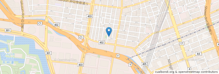 Mapa de ubicacion de 稲荷湯 en Japan, Tokyo, Chiyoda.
