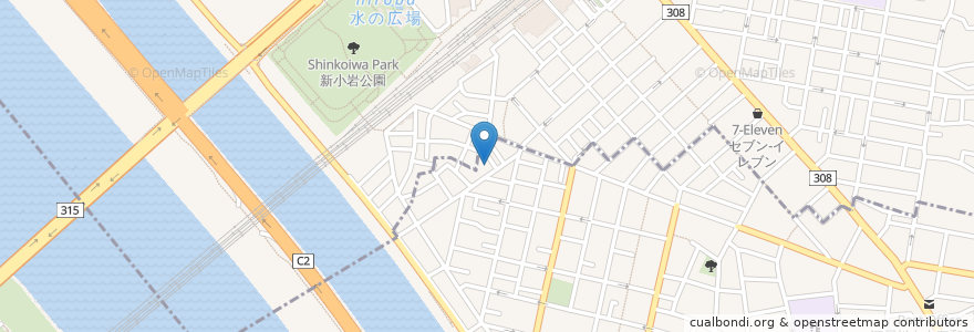 Mapa de ubicacion de 一心湯 en 日本, 東京都, 葛飾区.