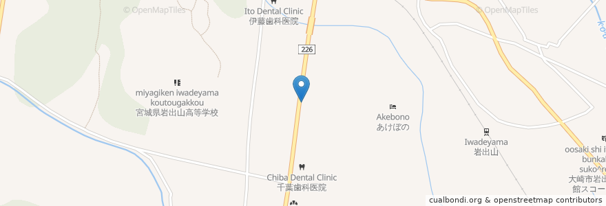 Mapa de ubicacion de スナックさくら en 日本, 宮城県, 大崎市.