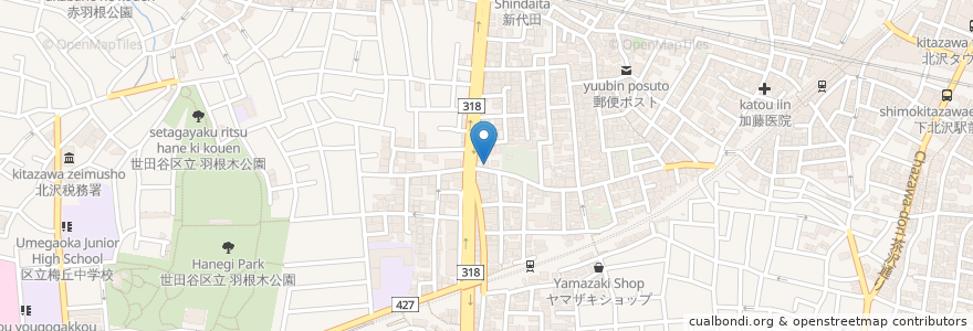 Mapa de ubicacion de 新寿湯 en Japão, Tóquio, 世田谷区.