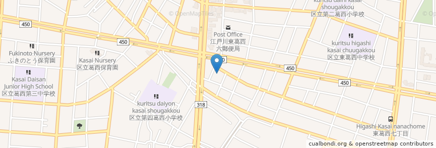 Mapa de ubicacion de 仲の湯 en Japan, Tokio, 江戸川区.