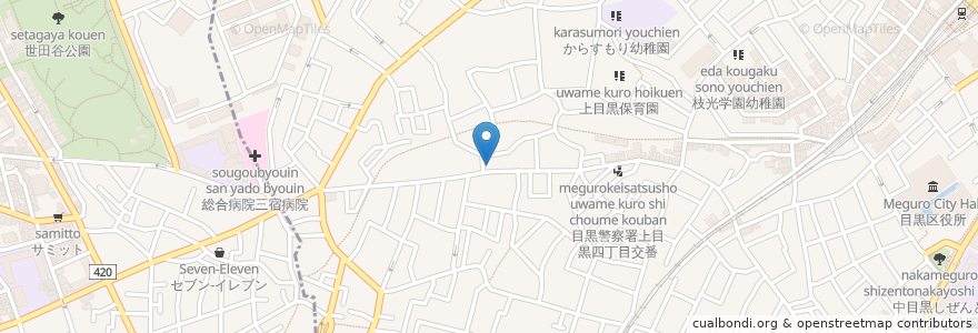 Mapa de ubicacion de 大黒湯 en 일본, 도쿄도, 目黒区.