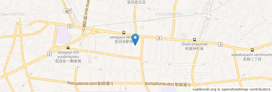 Mapa de ubicacion de 天狗湯 en 日本, 东京都/東京都, 世田谷区.