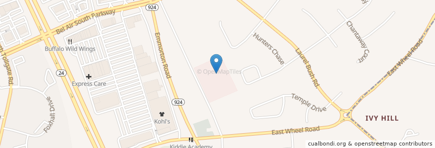Mapa de ubicacion de Children's Center for Specialty Services en 미국, 메릴랜드, Harford County, Bel Air South.