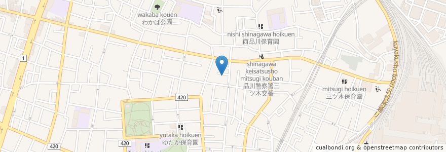 Mapa de ubicacion de 記念湯(廃業) en 日本, 東京都, 品川区.