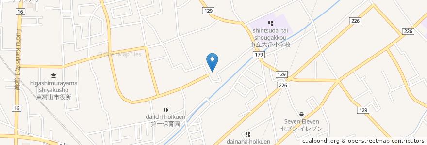 Mapa de ubicacion de 久米川湯 en Japan, 東京都, 東村山市.