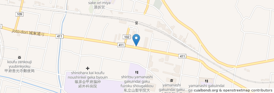 Mapa de ubicacion de 海中宝 en Jepun, 山梨県, 甲府市.