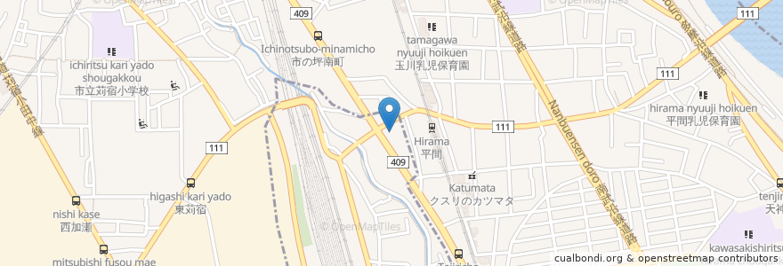 Mapa de ubicacion de 平間温泉(廃業) en 일본, 가나가와현, 川崎市.