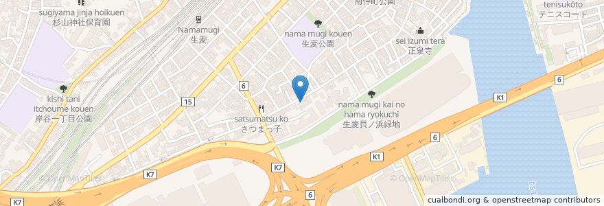 Mapa de ubicacion de 翠湯(廃業) en Japón, Prefectura De Kanagawa, Yokohama, 鶴見区.
