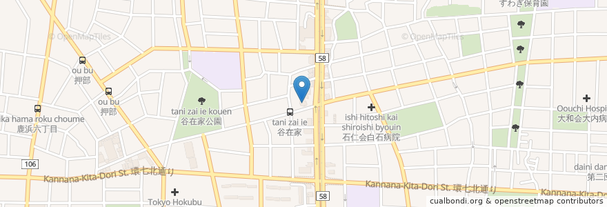Mapa de ubicacion de 本応寺 en Giappone, Tokyo, 足立区.