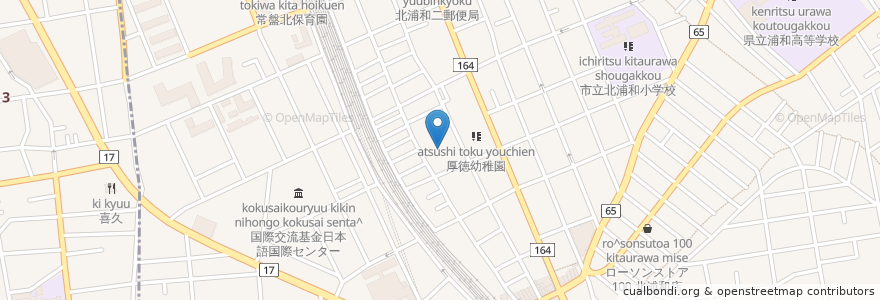 Mapa de ubicacion de 廓信寺 en ژاپن, 埼玉県, さいたま市, 浦和区.