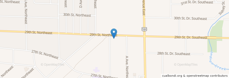 Mapa de ubicacion de Therapy Services Inc. en Amerika Birleşik Devletleri, Iowa, Linn County, Cedar Rapids.