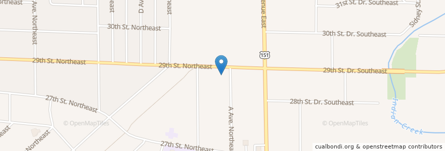 Mapa de ubicacion de Northeast Family Dentistry en États-Unis D'Amérique, Iowa, Linn County, Cedar Rapids.