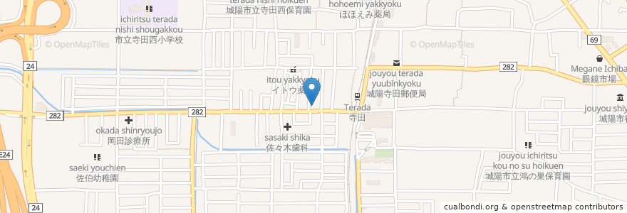 Mapa de ubicacion de 京都中央信用金庫 en 日本, 京都府, 城陽市.