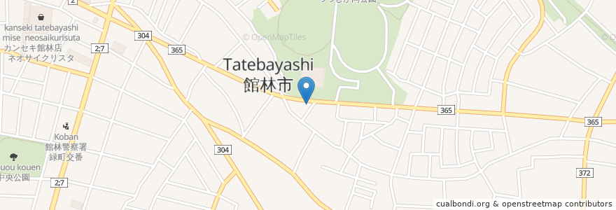 Mapa de ubicacion de キンジューヤンタイ en Japan, Gunma Prefecture, Tatebayashi.