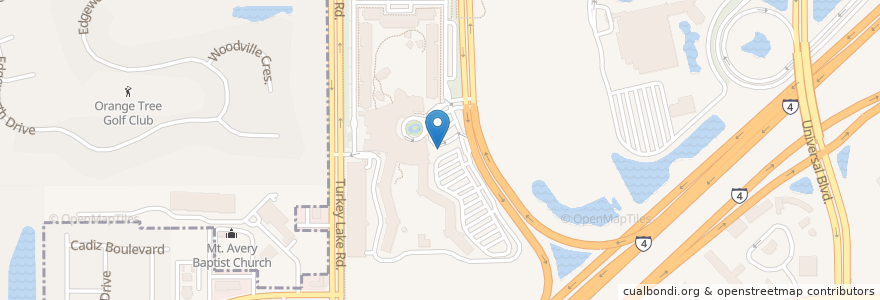 Mapa de ubicacion de Universal Shuttle Bus en Verenigde Staten, Florida, Orange County, Orlando.