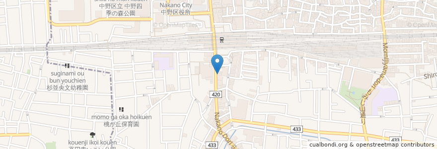 Mapa de ubicacion de SAPIX中野校 en 일본, 도쿄도, 中野区.