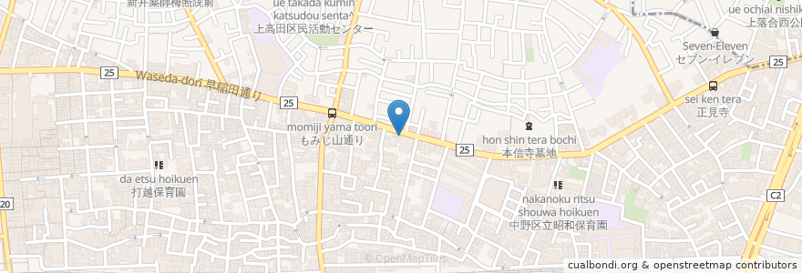 Mapa de ubicacion de 誠心堂薬局 en اليابان, 東京都, 中野区.