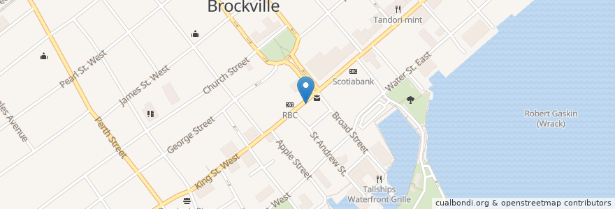 Mapa de ubicacion de O'Malley Kourt Fudgery en Brockville, Canadá.