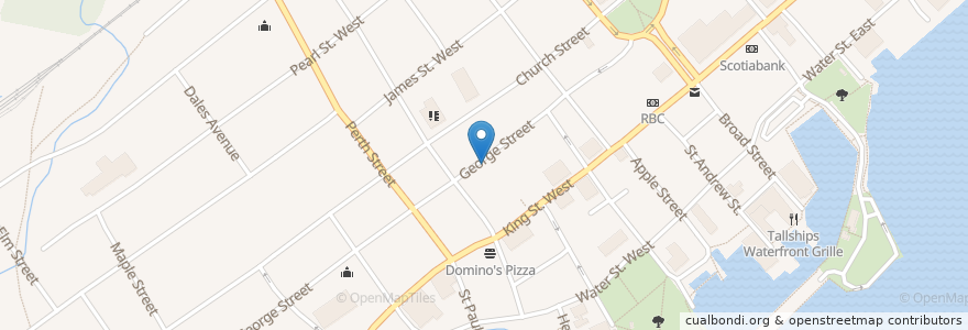 Mapa de ubicacion de George Street Dental en Brockville, 캐나다.