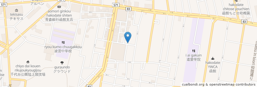 Mapa de ubicacion de 居酒屋 まんてんや en 日本, 北海道, 渡岛综合振兴局, 函館市.