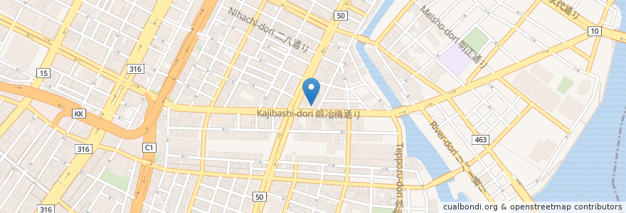 Mapa de ubicacion de 松月そば処 en 일본, 도쿄도, 中央区.
