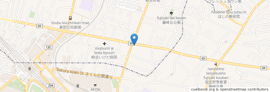 Mapa de ubicacion de Masseria cafe en Japon, Préfecture De Chiba, 習志野市.