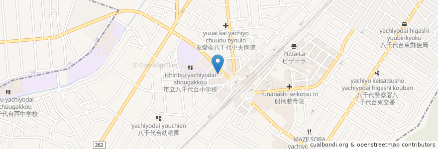 Mapa de ubicacion de ヤナイ歯科 en Japón, Prefectura De Chiba, Yachiyo.