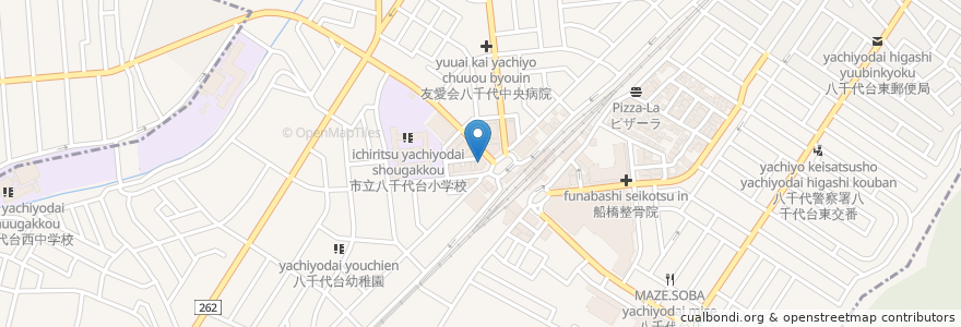 Mapa de ubicacion de 山崎内科 en Japón, Prefectura De Chiba, Yachiyo.