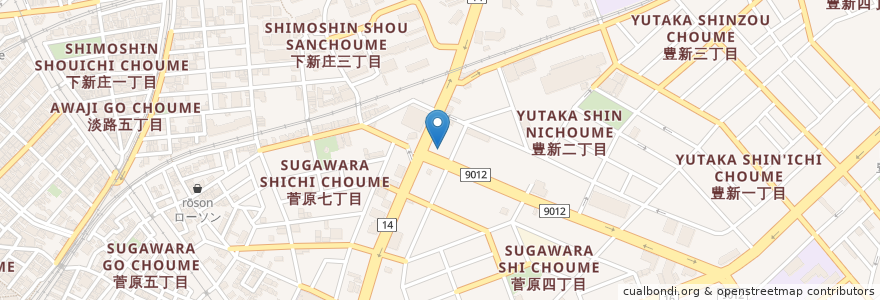 Mapa de ubicacion de ナマステカフェ en ژاپن, 大阪府, 大阪市, 東淀川区.