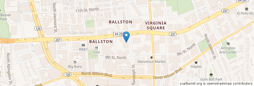 Mapa de ubicacion de The market place en United States, Virginia, Arlington County, Arlington.