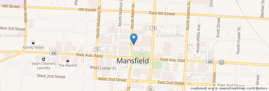 Mapa de ubicacion de China Club en United States, Ohio, Richland County, Mansfield.