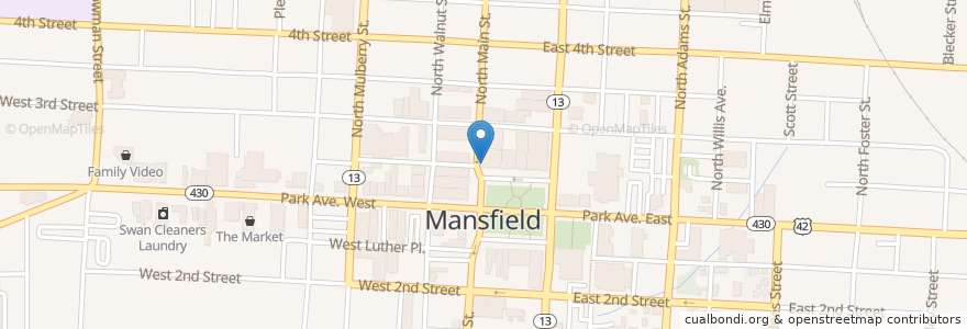 Mapa de ubicacion de C|F|E on Main en Соединённые Штаты Америки, Огайо, Richland County, Mansfield.